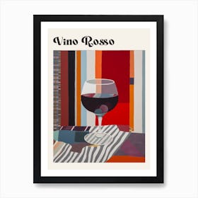 Vino Rosso Retro Italian Wine Poster Art Print