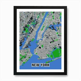 City map New York, USA Art Print