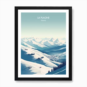 Poster Of La Plagne   France, Ski Resort Illustration 3 Art Print