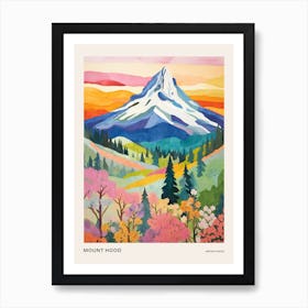 Mount Hood United States 2 Colourful Mountain Illustration Poster Art Print