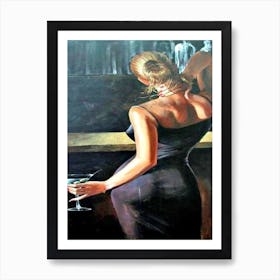 Woman At The Bar Art Print