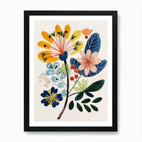 Painted Florals Peacock Flower 1 Art Print