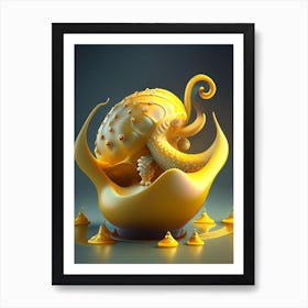 Golden Octopus Art Print