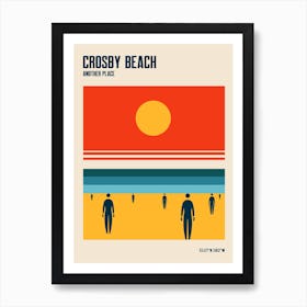 Crosby Beach Travel Poster Another Place Iron Men Liverpool Beach Art Print