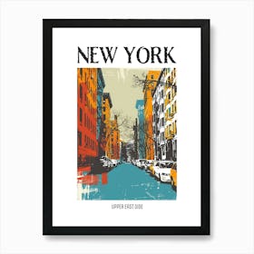 Upper East Side New York Colourful Silkscreen Illustration 4 Poster Art Print