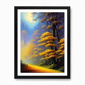 Yellow Trees In A Forest 2 Art Print