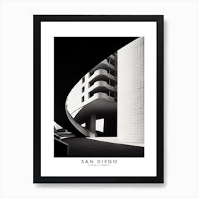 Poster Of San Diego, Black And White Analogue Photograph 3 Art Print