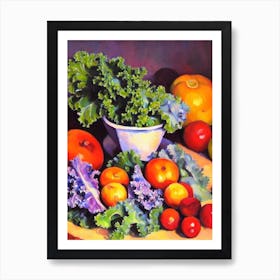 Kale 3 Cezanne Style vegetable Art Print