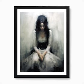 Girl In A White Dress Art Print