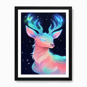 Deer In Space 1 Art Print