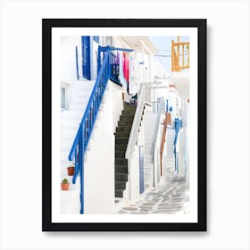 Streets Of Mykonos Art Print