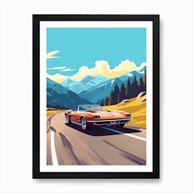 A Chevrolet Corvette In The The Great Alpine Road Australia 2 Art Print