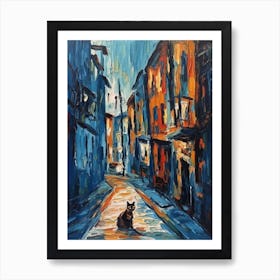 Painting Of Sydney With A Cat In The Style Of Expressionism 1 Art Print