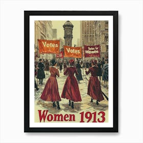 Aihrgdesign A Vintage Political Poster Of A 1913 Suffragette 1 Art Print