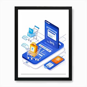 Detailed Vector Illustration Of A Modern E Commerce Payment Process Symbolizing Digital Transaction (2) Art Print