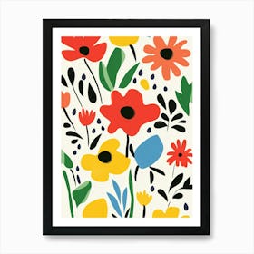 Flowers On A White Background 3 Art Print