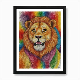 Rainbow Lion Art Print