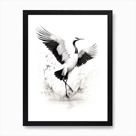 Crane In Flight Art Print