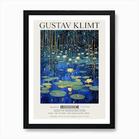 Gustav Klimt Night Water Lilies Vintage Exhibition Art Print