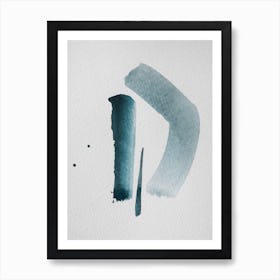 Aquarelle Meets Pencil Mint Art Print