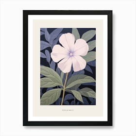 Flower Illustration Periwinkle 1 Poster Art Print