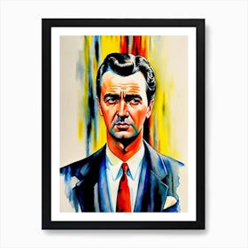 James Stewart In Vertigo Watercolor 2 Art Print