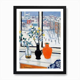 The Windowsill Of Harbin   China Snow Inspired By Matisse 2 Art Print