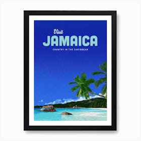Visit Jamaica Country In The Caribbean Art Print