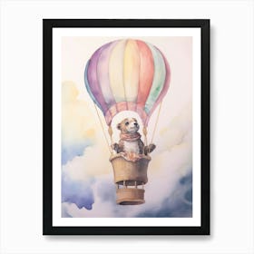Baby Meerkat 1 In A Hot Air Balloon Art Print