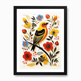 Scandinavian Bird Illustration American Goldfinch 1 Art Print