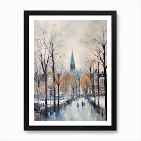 Winter City Park Painting Vondelpark Amsterdam 3 Art Print