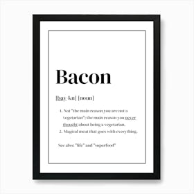 Bacon Definition Art Print