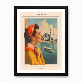 Retro Istanbul Travel Poster 4 Art Print