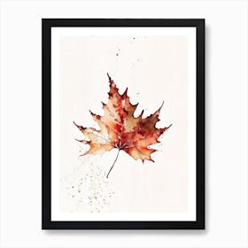 Maple Leaf Minimalist Watercolour 2 Art Print