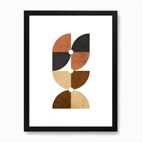 Quarter Circle Pattern In Brown 2 Art Print