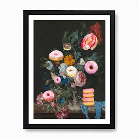 Bouquet of Donuts, Baroque Flowers Art Print
