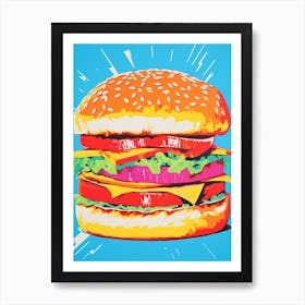 Hamburger Pop Art Retro 1 Art Print