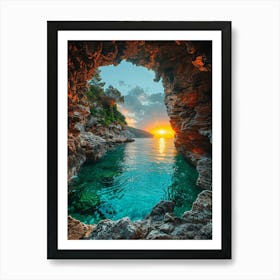 Sunset In A Cave 3 Art Print