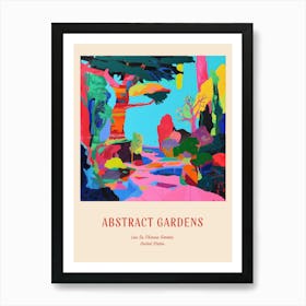 Colourful Gardens Lan Su Chinese Garden Usa 2 Red Poster Art Print