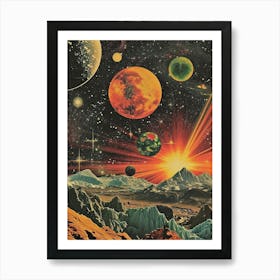 Retro Kitsch Space Collage 2 Art Print