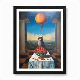 Lilies With A Cat 2 Dali Surrealism Style Art Print