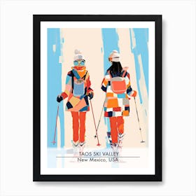 Taos Ski Valley   New Mexico Usa, Ski Resort Poster Illustration 1 Art Print