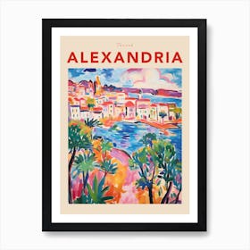 Alexandria Egypt 3 Fauvist Travel Poster Art Print