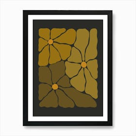 Moody Autumn Flower Trio 1 Art Print