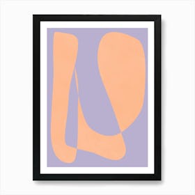 Minimalist Modern Abstract Shapes in Peach and Lavender Art Print