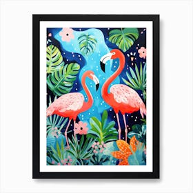 Pink Flamingos, Matisse Inspired Art Print