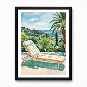 Sun Lounger By The Pool In Nice France 4 Art Print