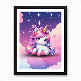 Cute Unicorn 1 Art Print