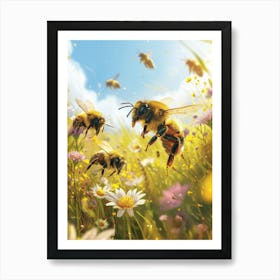 Halictidae Bee Realism Illustration 14 Art Print
