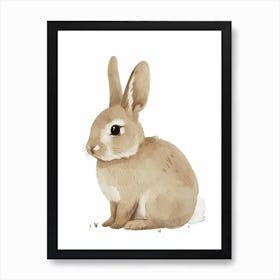 Tan Rabbit Kids Illustration 2 Art Print